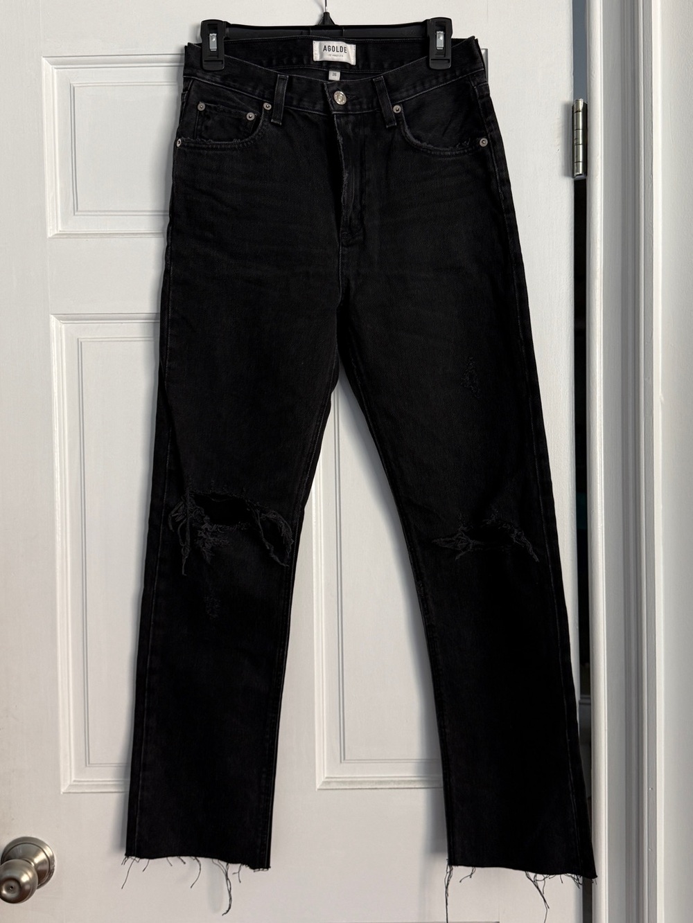 NWOT Agolde Cherie Black High-Rise Distressed Women’s Jeans